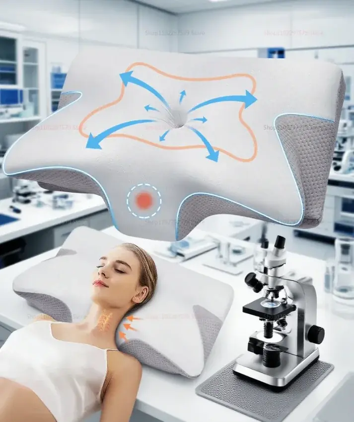 1 قطعة وسادة عنق الرحم رغوة الذاكرة ، 2 في 1 وسادة مريحة لتقويم العظام لآلام الرقبة وسائد داعمة استبدال المخدة