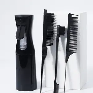 مشط ذيل مكون من 4 قطع، فرشاة تحكم في الشعر على الوجهين وزجاجة رذاذ الضغط، مجموعة أدوات تصفيف الشعر الخاصة بشعر مستعار حقيقي